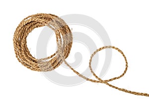 Natural coarse fiber rope coil photo