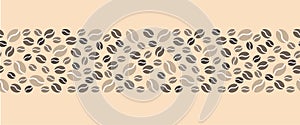 Natural coffee beans, seamless pattern, vector illustration