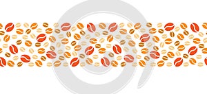 Natural coffee beans, seamless pattern, vector illustration