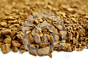 Natural coffee in granules.