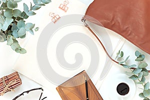 Natural color elegant flat lay