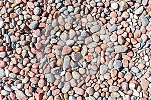 Natural colorful pebble background texture with copy space.Sea stone,Sea stones top view. Copy space