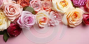 Natural colorful roses background