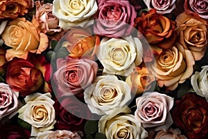 Natural colorful roses background