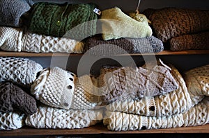 Natural colours wool sweaters photo