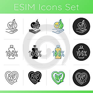 Natural cosmetics icons set