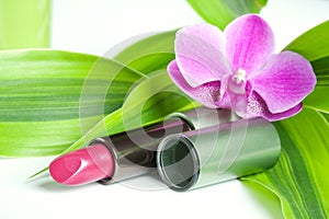 Natural cosmetics: lipstick with bamboo and orchid