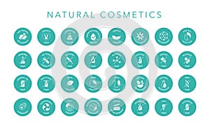 Natural cosmetics vector badge logo icons set photo