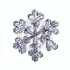 Natural crystal snowflake macro piece of ice