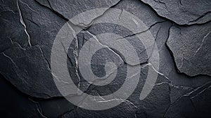 Natural Dark Slate Rock Texture with Cracked Patterns