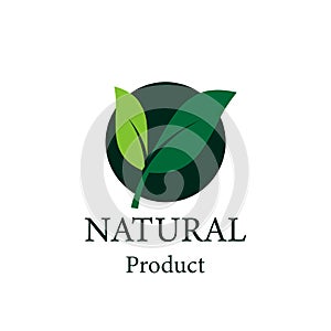 Natural design icon.logo natural product. stickers, labels, tags with text,eco food.