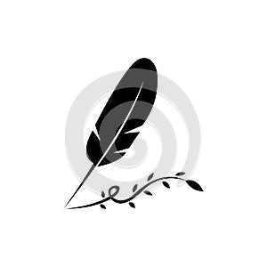 Natural design vector pen illustration feather