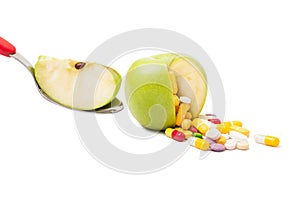 Natural diet pills concept