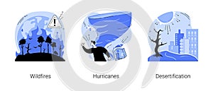 Natural disaster abstract concept vector illustrations.