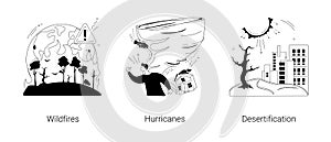 Natural disaster abstract concept vector illustrations.