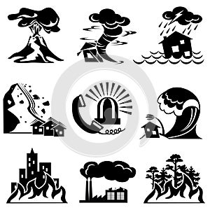 Natural disaster icons