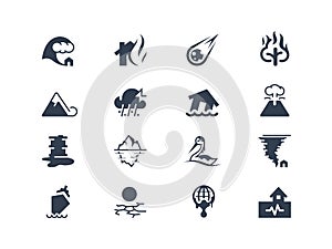 Natural disaster icons