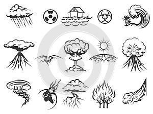 Natural disaster icons