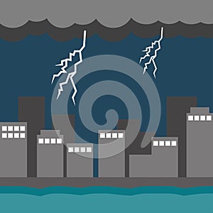 Natural Disaster Illustration Vector Art Logo Template