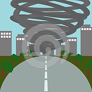 Natural Disaster Illustration Vector Art Logo Template