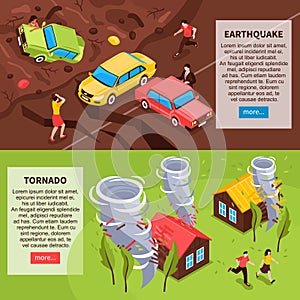 Natural Disaster Isometric Banners