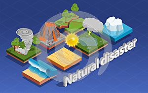 Natural Disaster Isometric Composition