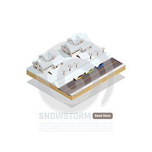 Natural Disaster Isometric Isolated Composition