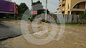 Natural disaster major flooding underwater entire community and flooded