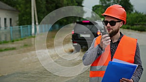 Natural disaster major flooding underwater entire community and flooded