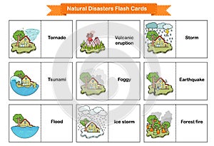 Natural Disasters Flash Cards - Collection Ð¾f environment and weather