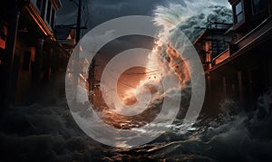 natural disasters hurricanes and tsunamis, ai generative