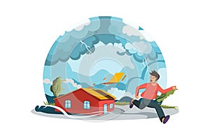 Natural Disasters Illustration concept on white background