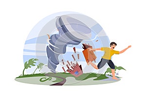 Natural Disasters Illustration concept on white background