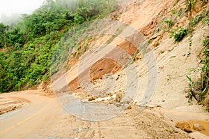 Natural disasters, landslides during the rainy season in Thailand