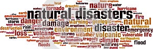 Natural disasters word cloud