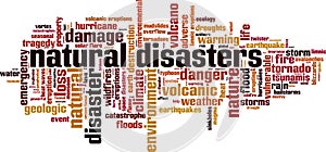 Natural disasters word cloud