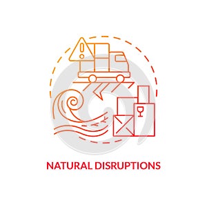 Natural disruptions red gradient concept icon