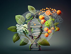 plants genetic dna, key for make bioactive compounds in a plants. Generated AI photo