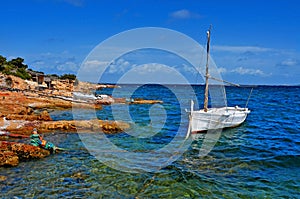 Punta de Sa Pedrera coast in Formentera, Balearic Islands, Spain photo