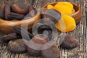 natural dried apricots in the sunlight