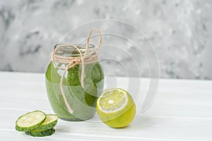 Natural drink smoothies from green vegetables.