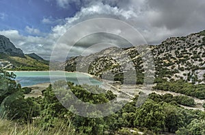 natural drinking water reservoir in tramuntana mountains majorca spain