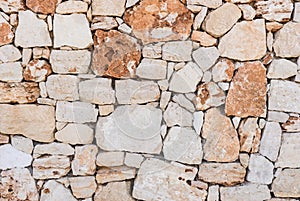 Natural dry stone wall background structure texture