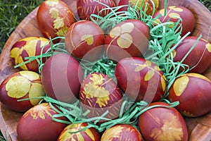 Natural dyed easter eggs colored with onion skins 3