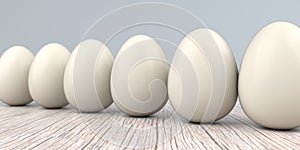 Natural Easter Eggs Wooden Table