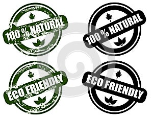 Natural / Eco Friendly grunge stamp set