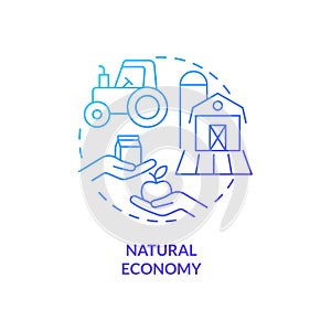 Natural economy blue gradient concept icon