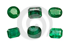 Natural Emerald isolated on white background