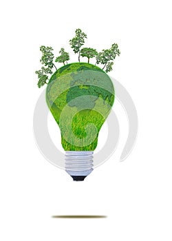 Natural energy concept. with Light bulb