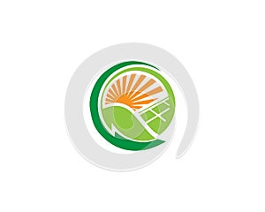 Natural Energy Solar Panel Logo Design